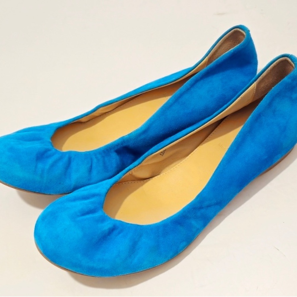J. Crew Cece Turquoise Suede Leather Slip-on Ballet Flats